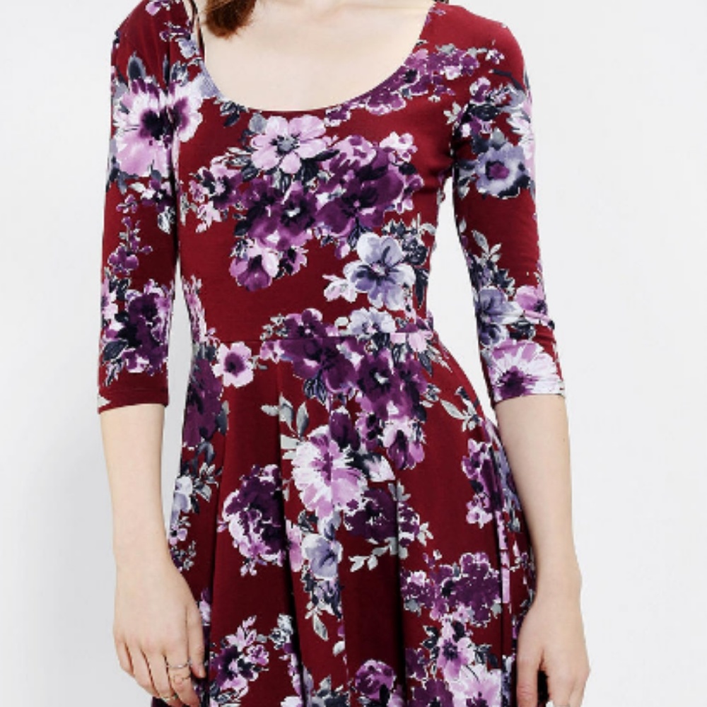 Sparkle & Fade 3/4 sleeve Knit Skater Dress
